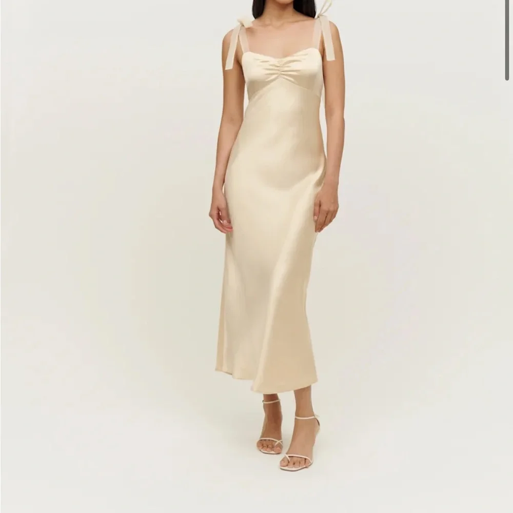 Reformation Alene Silk Ivory Midi Dress - Picture 1 of 11